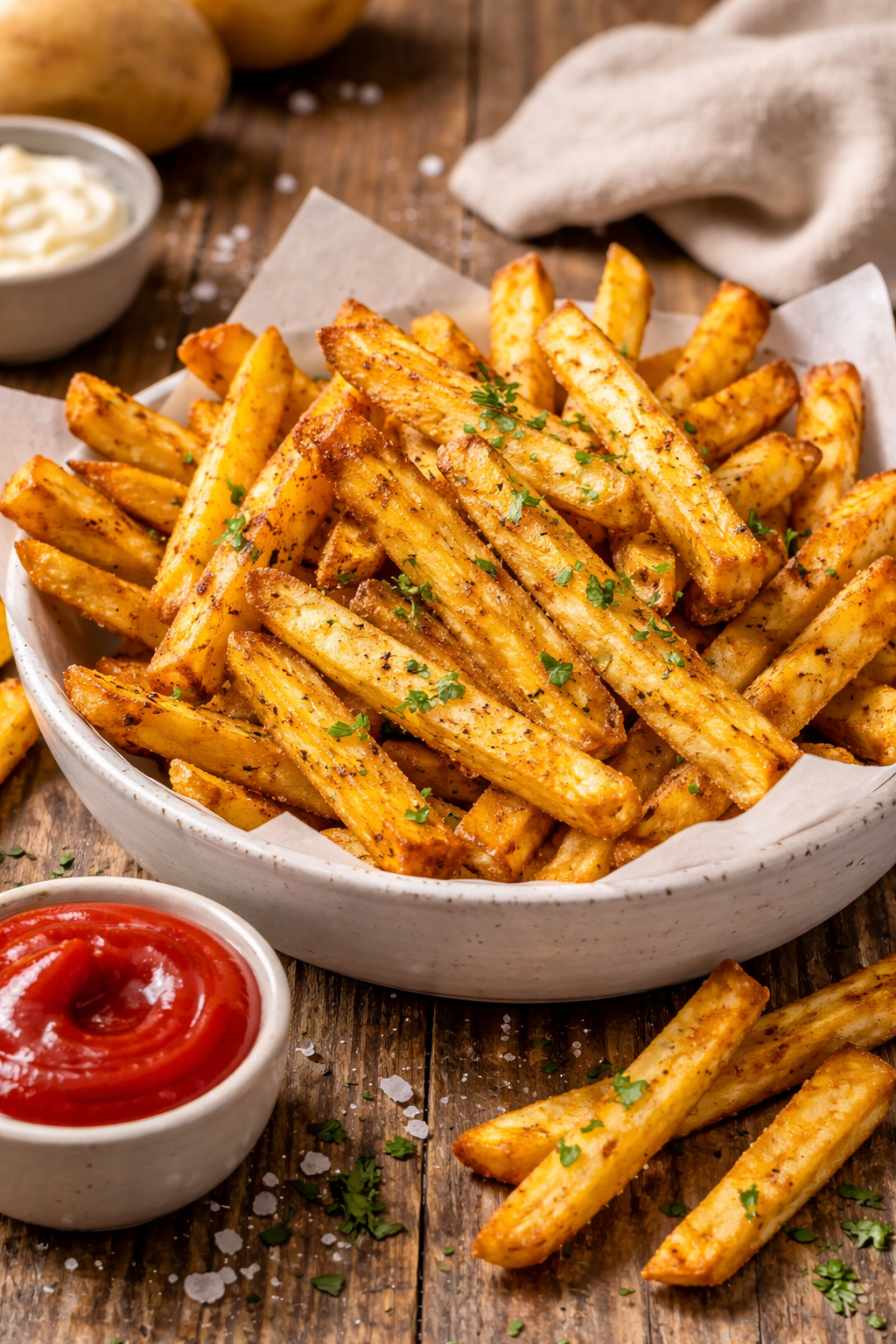 Batata Frita na Air Fryer Crocante e Sequinhas Perfeitas